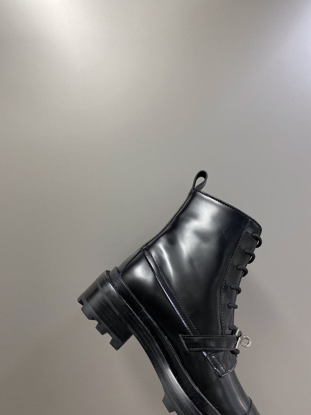 HM 25S FUNK ANKLE BOOT IN BLACK LAMBSKIN WITH SILVER HARDWARE