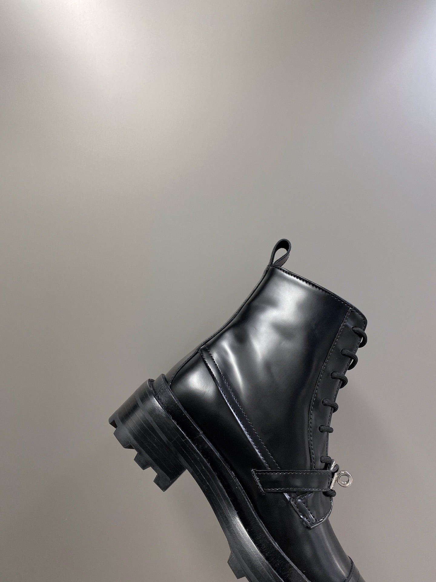 HM 25S FUNK ANKLE BOOT IN BLACK LAMBSKIN WITH SILVER HARDWARE