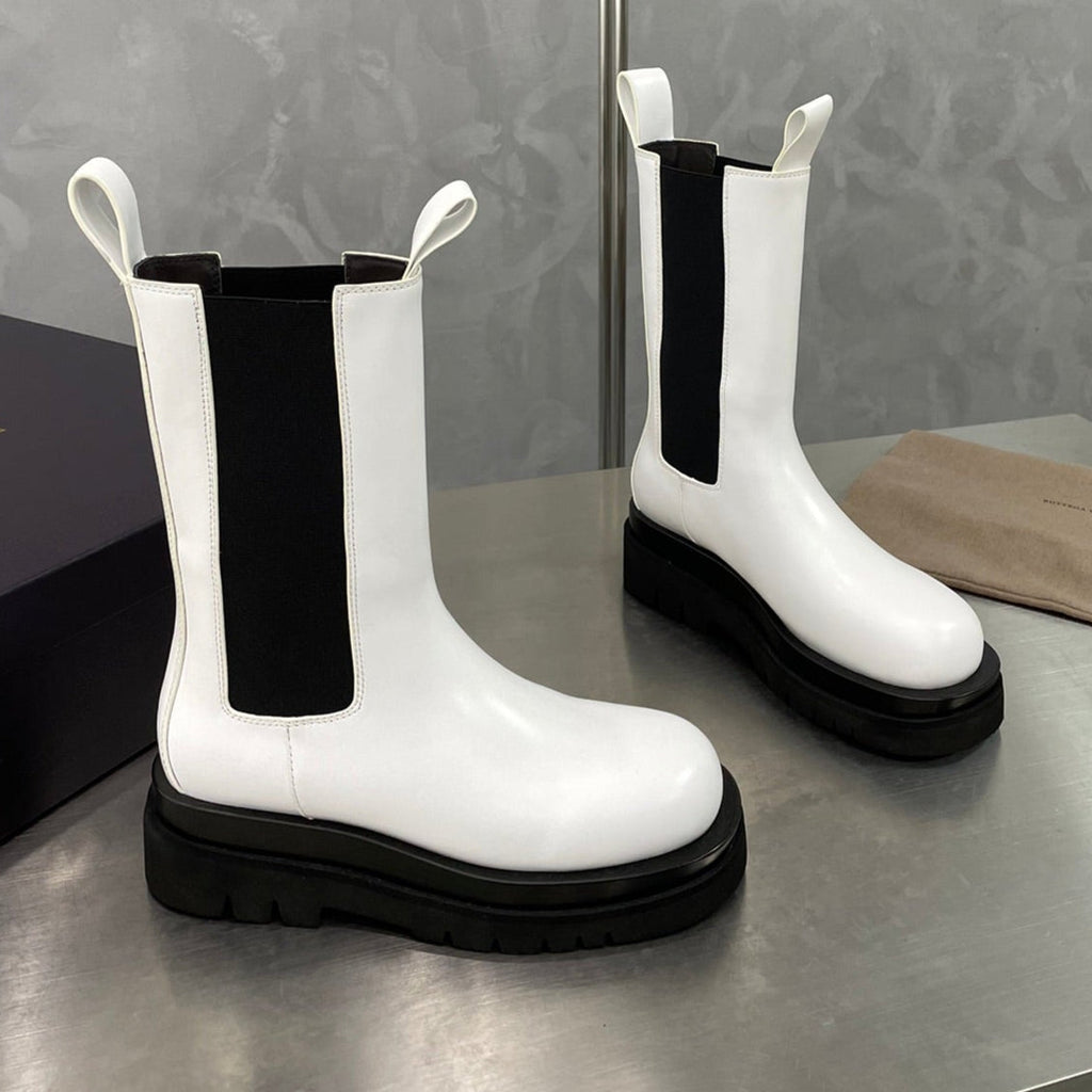 LUG CHELSEA BOOT IN WHITE CALFSKIN