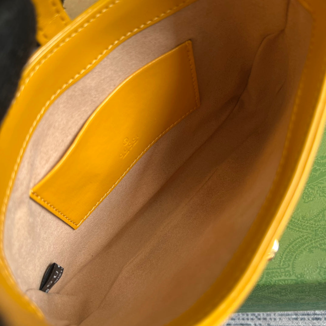 GG JACKIE MINI 19 SHOULDER BAG IN YELLOW CALFSKIN