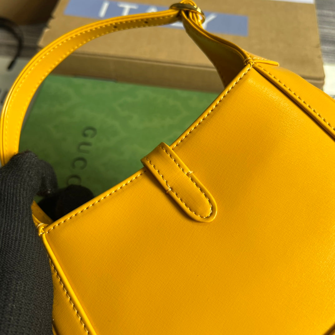 GG JACKIE MINI 19 SHOULDER BAG IN YELLOW CALFSKIN