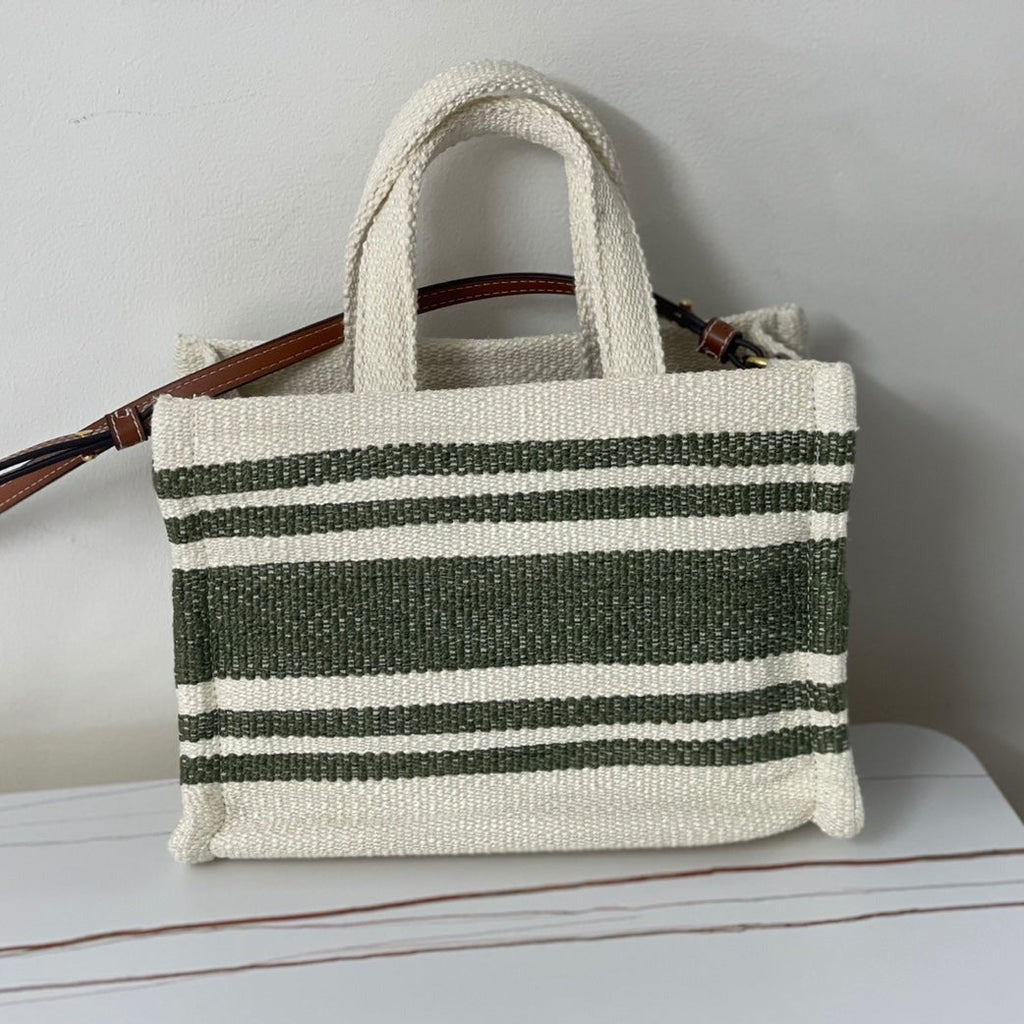 TRIOMPHE 29 FABRIC WHITE BLACK WITH BROWN LOGO