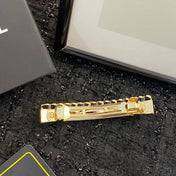 CHANEL 26S DOUBLE C LOGO CRYSTAL & CHAIN BAR HAIR CLIP IN GOLD METAL 629929
