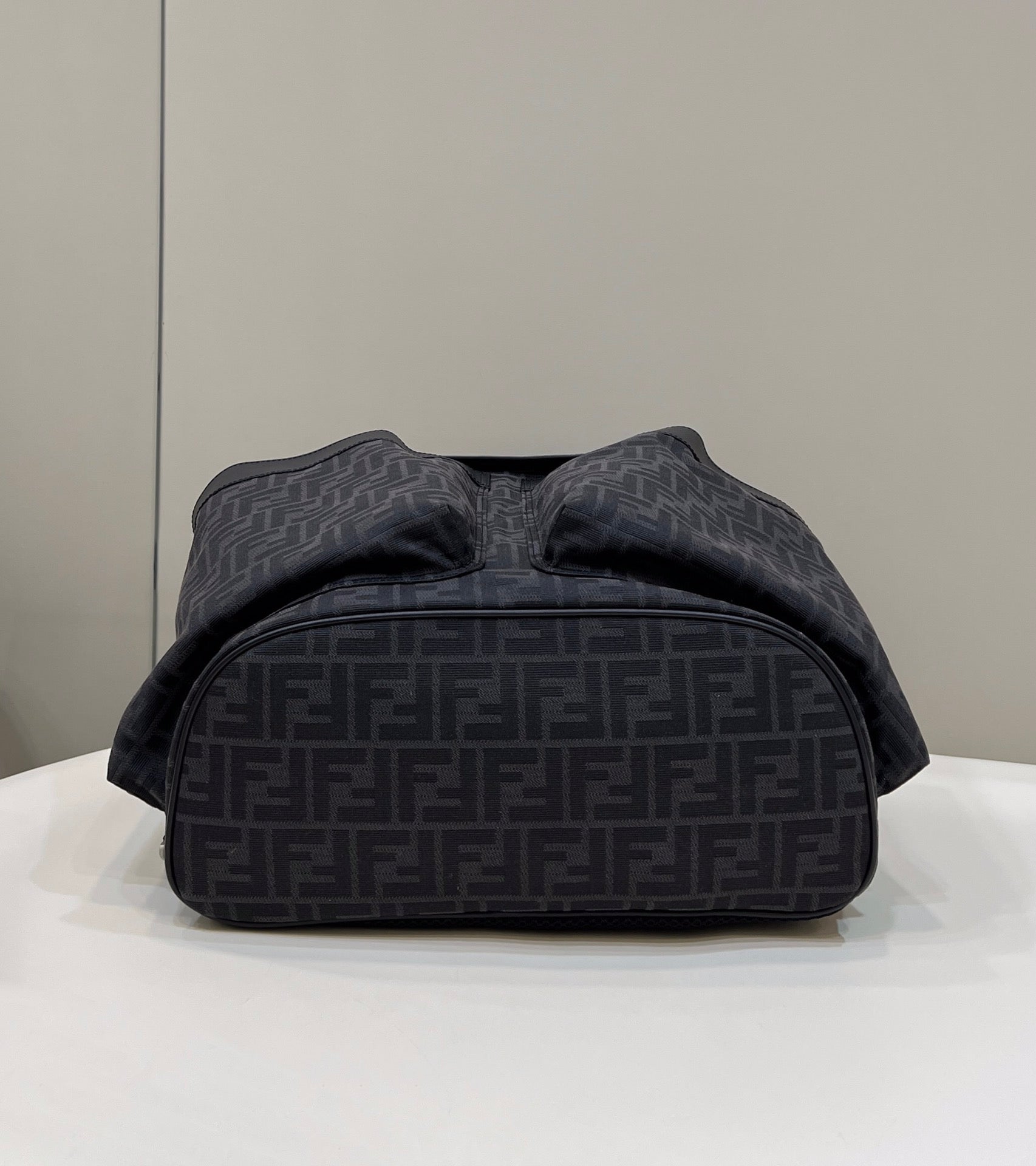 FENDI STRIKE LARGE 46 FF BLACK JACQUARD FABRIC BACKPACK