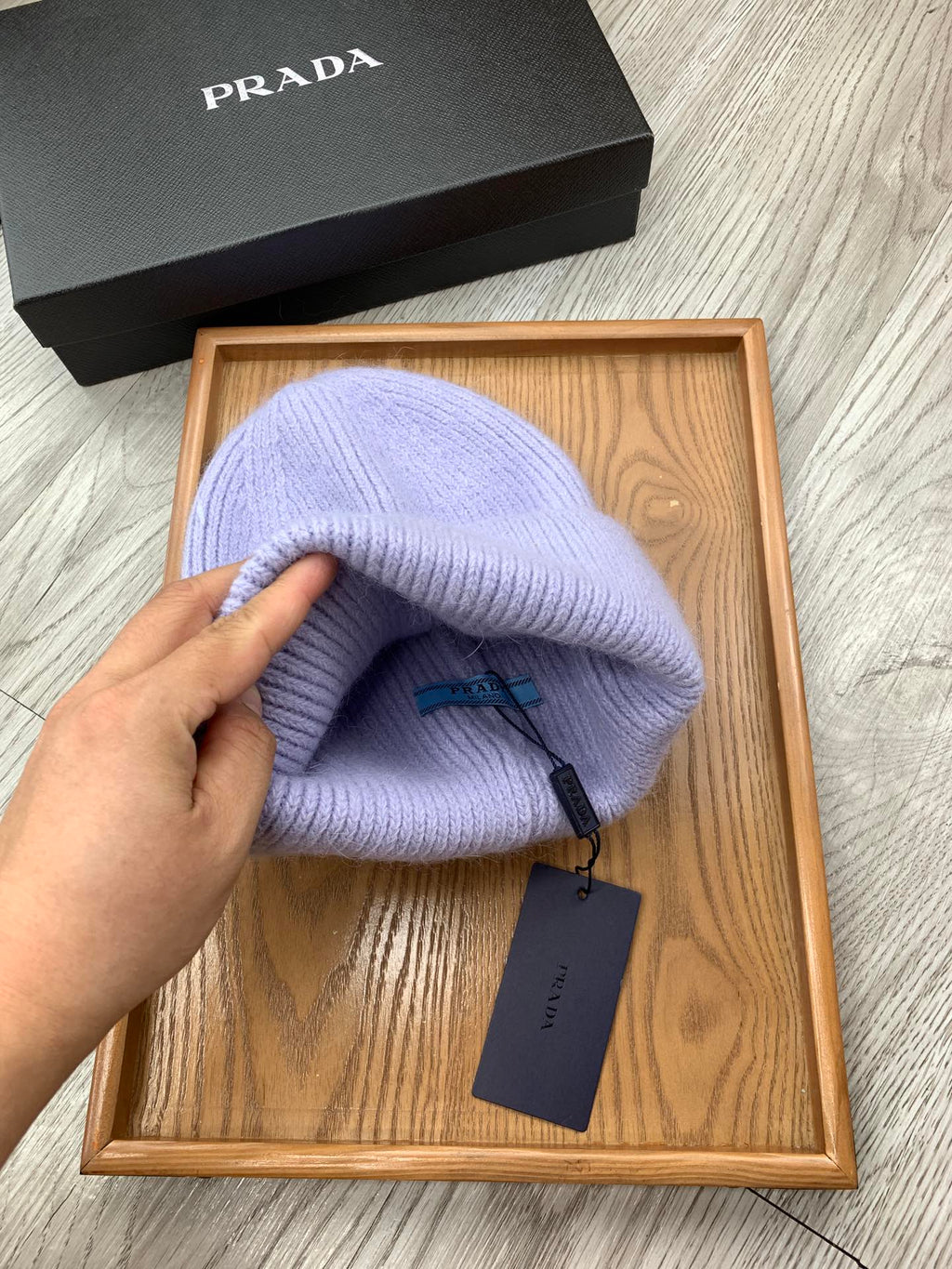 BEANIE HAT IN PASTEL PURPLE WOOL 108749