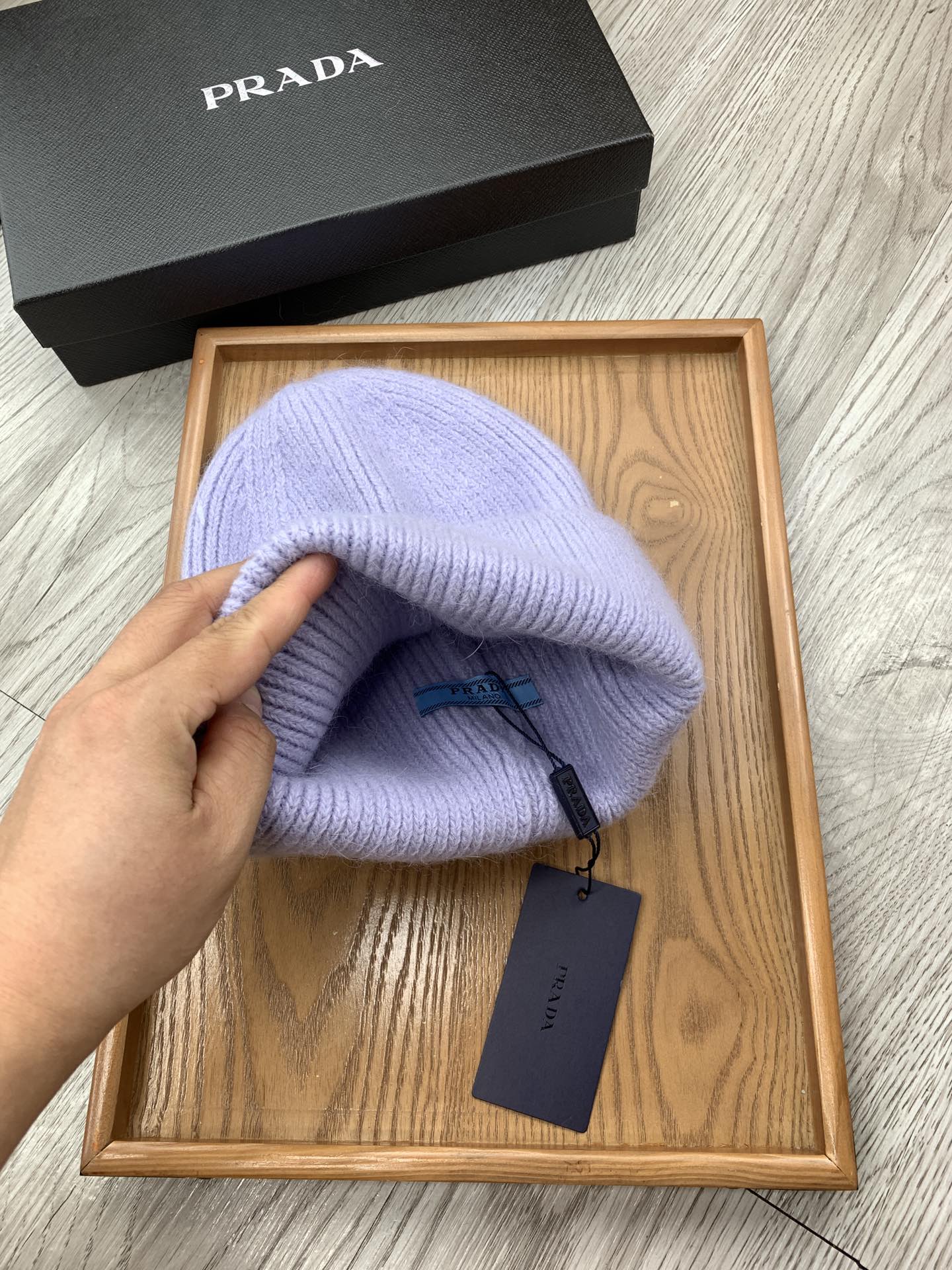 BEANIE HAT IN PASTEL PURPLE WOOL 108749