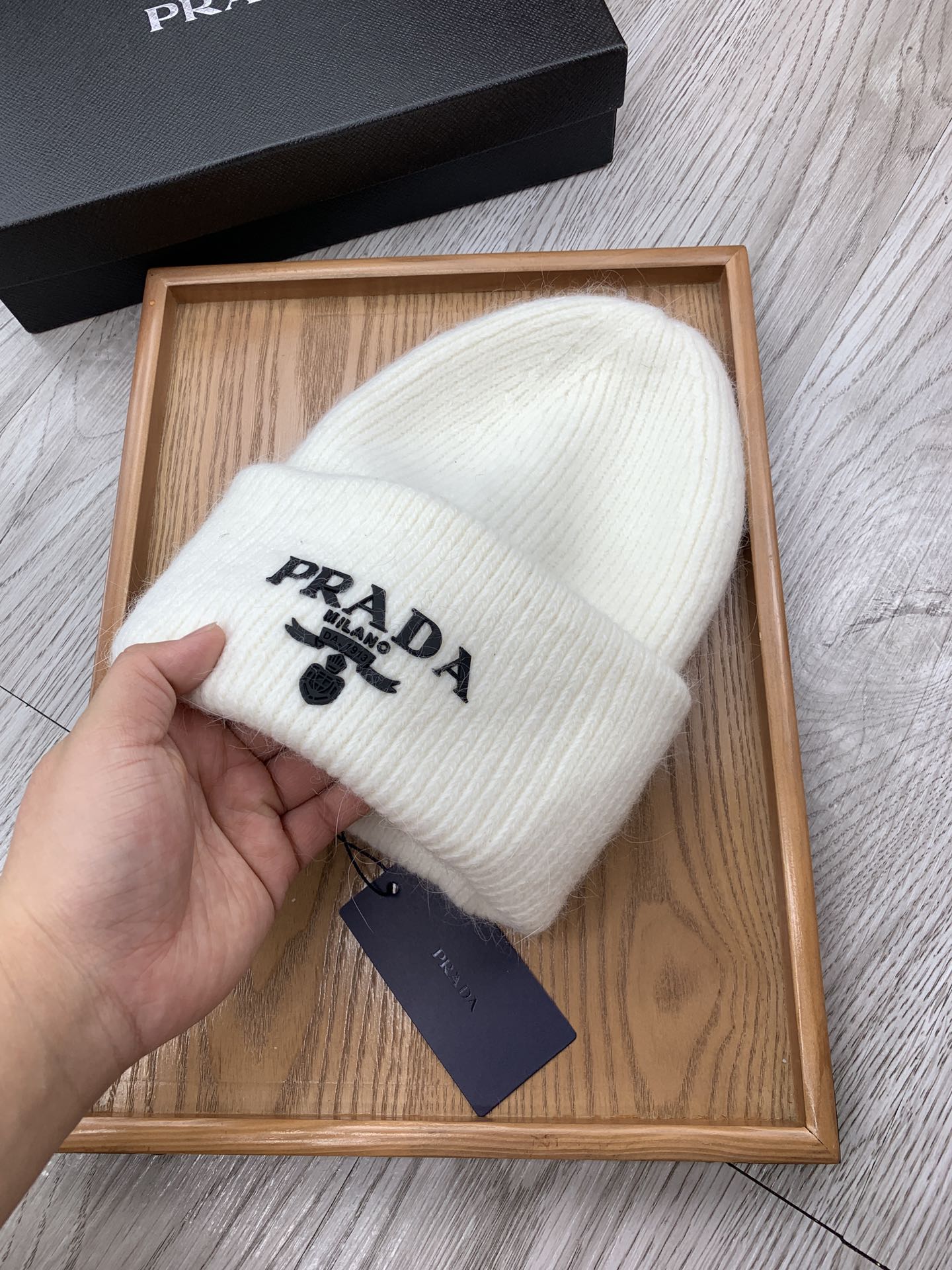 BEANIE HAT IN WHITE WOOL 108748