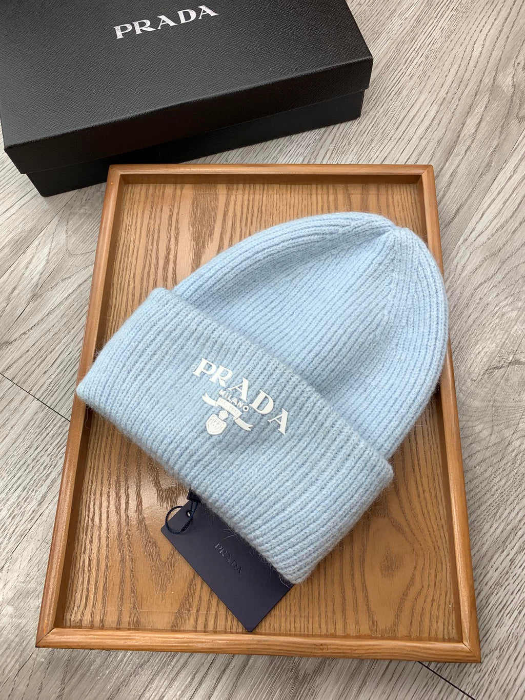 BEANIE HAT IN LIGHT BLUE WOOL 108744