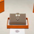HM MINI BEARN WALLET 10.5 ETOUPE EPSOM GOLD HARDWARE