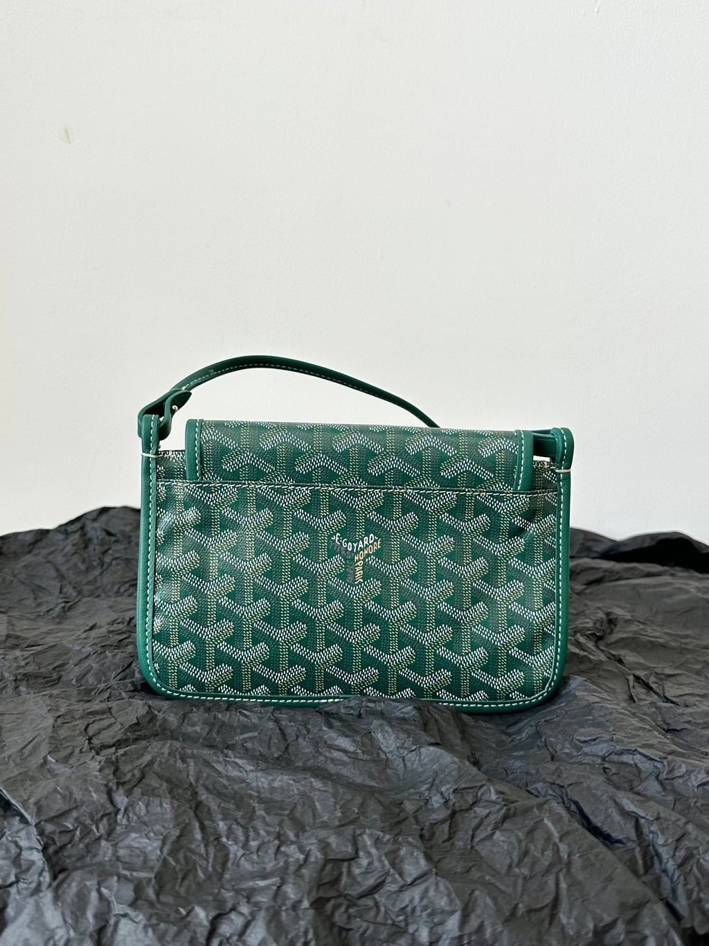 PLUMET POCKET WALLET 20 IN GREEN GOYARDINE CANVAS AND LAMBSKIN TRIM