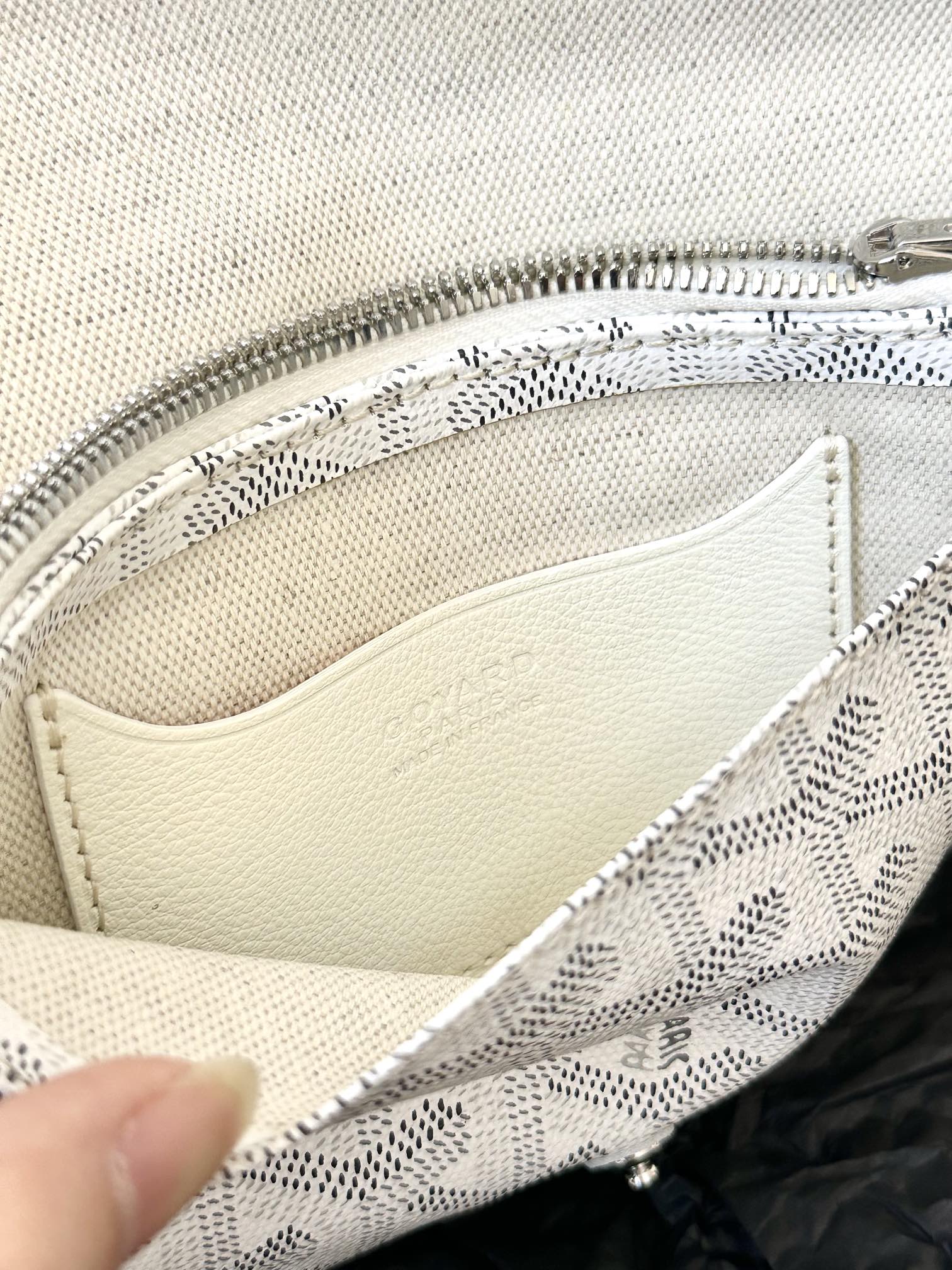 PLUMET POCKET WALLET 20 IN WHITE GOYARDINE CANVAS AND LAMBSKIN TRIM