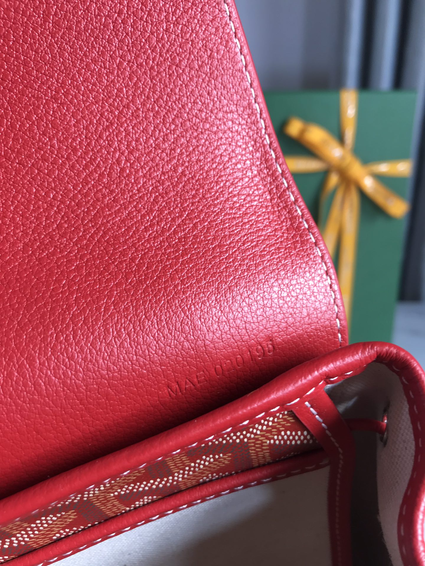 ALPIN MINI BACKPACK 21 IN CLASSIC RED LAMBSKIN AND GOYARDINE CANVAS