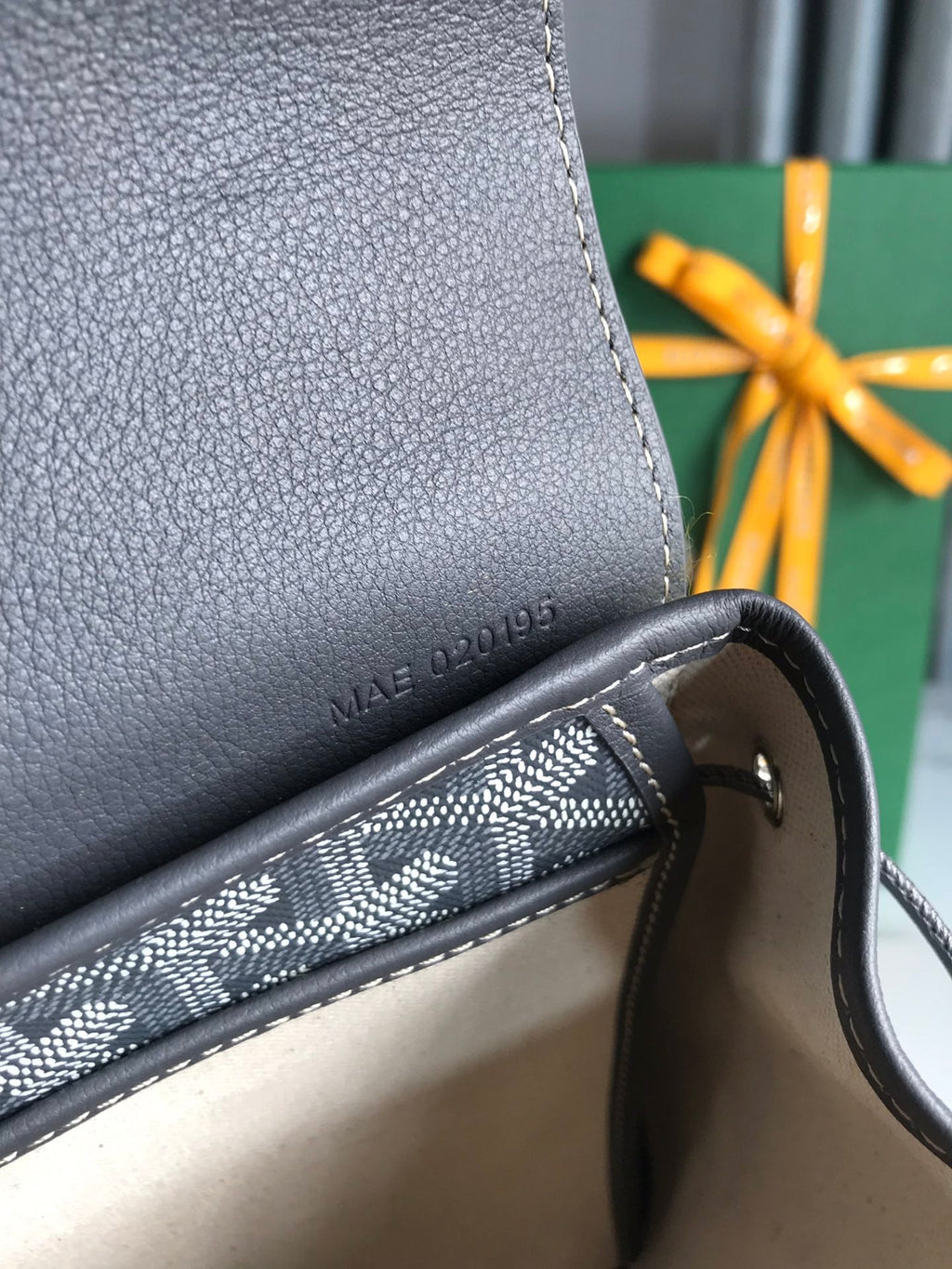 ALPIN MINI BACKPACK 21 IN GRAY LAMBSKIN AND GOYARDINE CANVAS