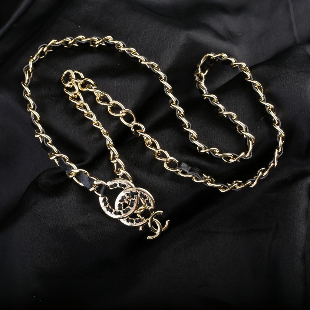 CHANEL 25S CHAIN BELT IN BLACK CALFSKIN 612710