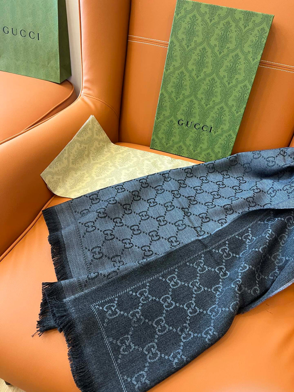 GUCCI 25S SCARF 180 IN WOOL 644858