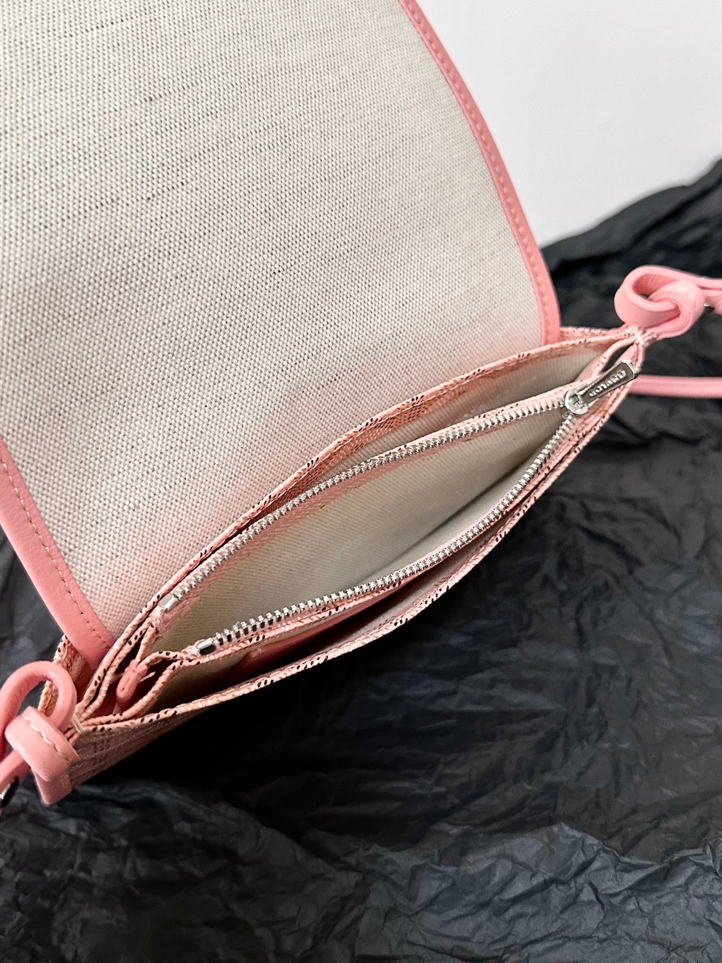 PLUMET POCKET WALLET 20 IN PINK GOYARDINE CANVAS AND LAMBSKIN TRIM