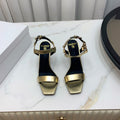 BALMAIN 25S HIGH HEELS WITH B METAL DETAIL 95MM IN GOLD CALFSKIN