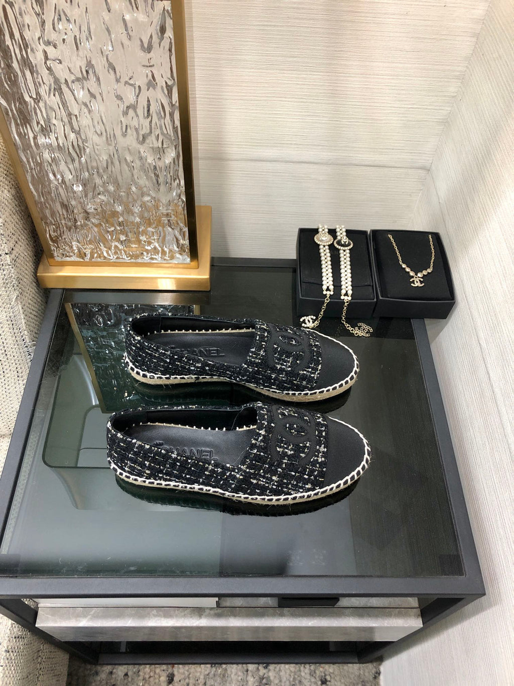 LOAFER IN BLACK MIX WHITE WOOL TWEED