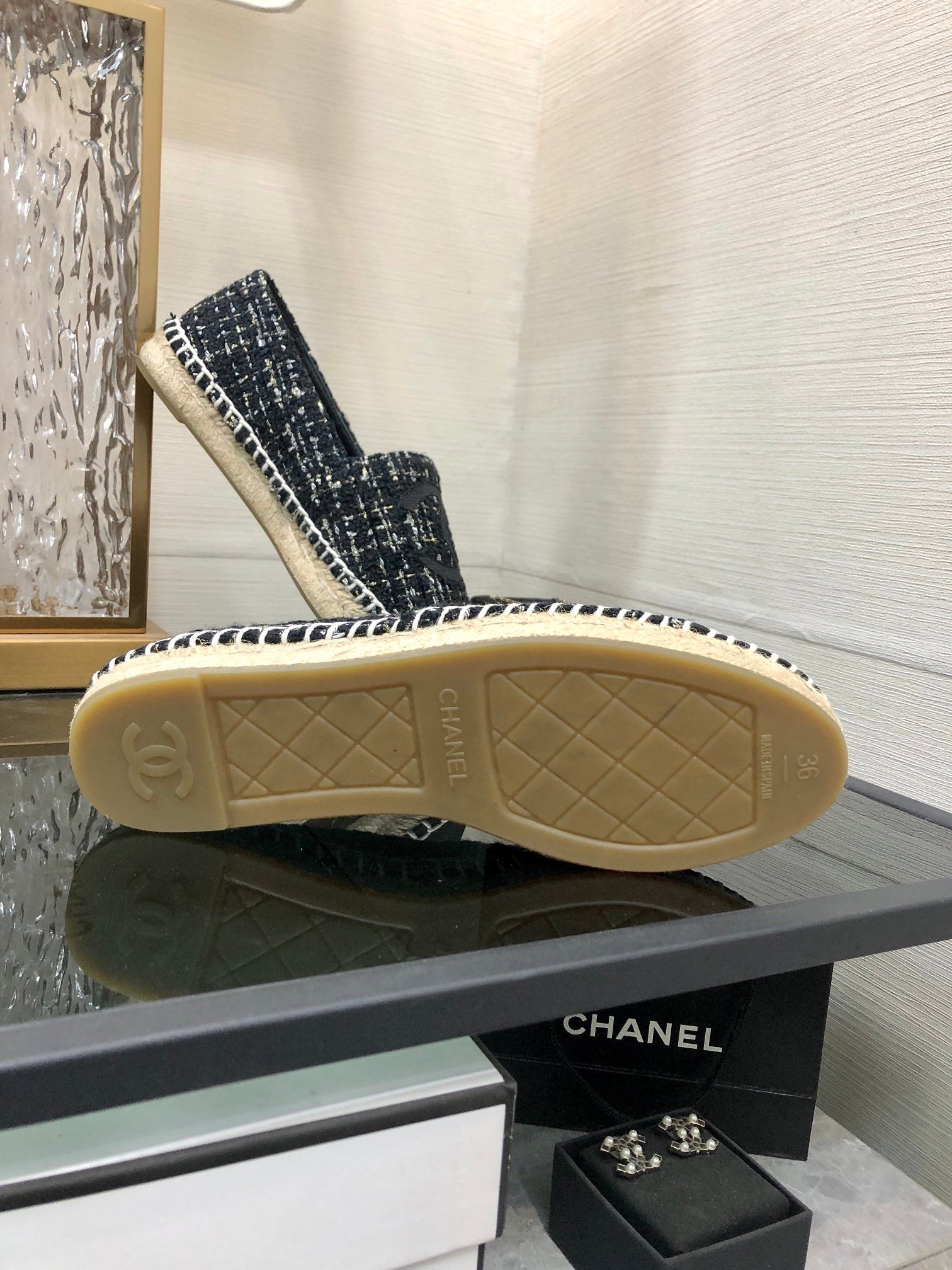 LOAFER IN BLACK MIX WHITE WOOL TWEED