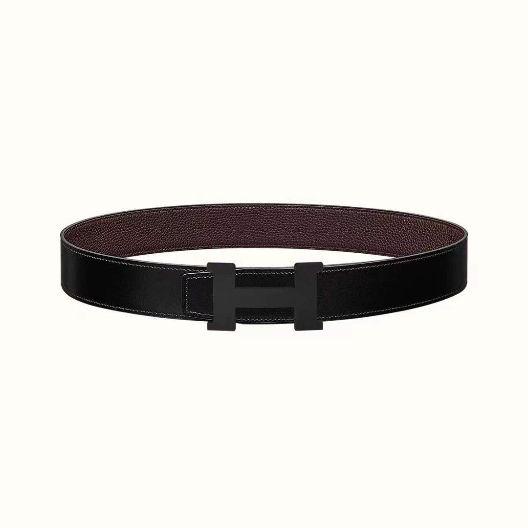 HM CONSTANCE BELT BUCKLE & REVERSIBLE CHOCOLATE BROWN AND BLACK LEATHER STRAP 38MM