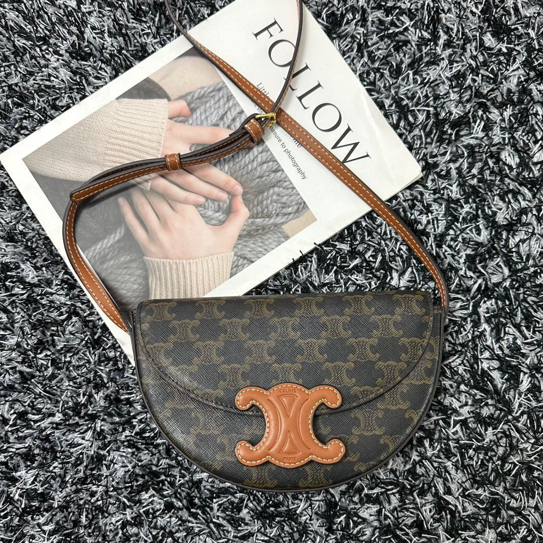 BESACE TRIPHOME 23 BLACK PATTERN CALFSKIN