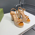 GG 105 HIGH HEEL SANDAL AMBER STRAW