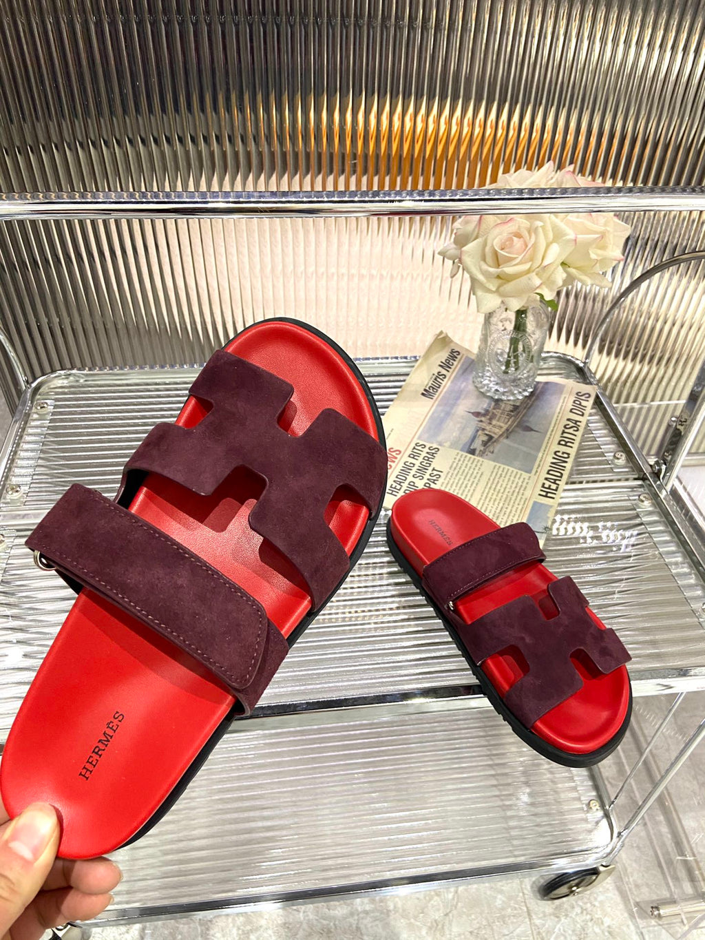 CHYPRE SANDAL CHERRY MIX JAM SUEDE