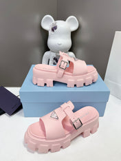 MONOLITH SLIPPER SANDALS IN LIGHT PINK RUBBER