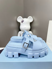 MONOLITH SLIPPER SANDALS IN SKY BLUE RUBBER