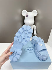 MONOLITH SLIPPER SANDALS IN SKY BLUE RUBBER