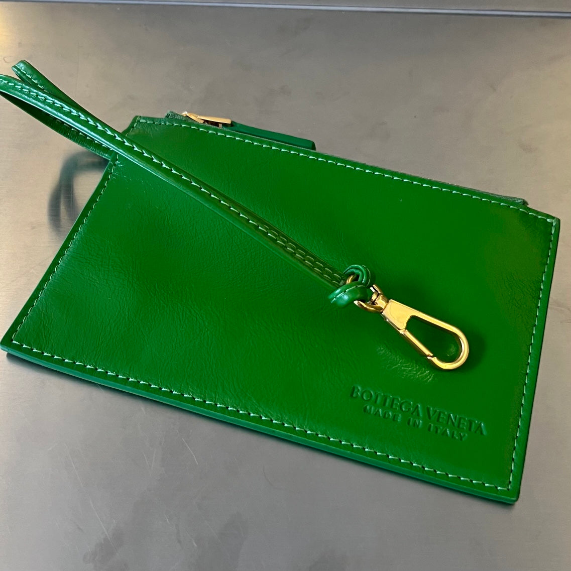 CANDY ARCO TOTE 20 IN GREEN SOFT LAMBSKIN