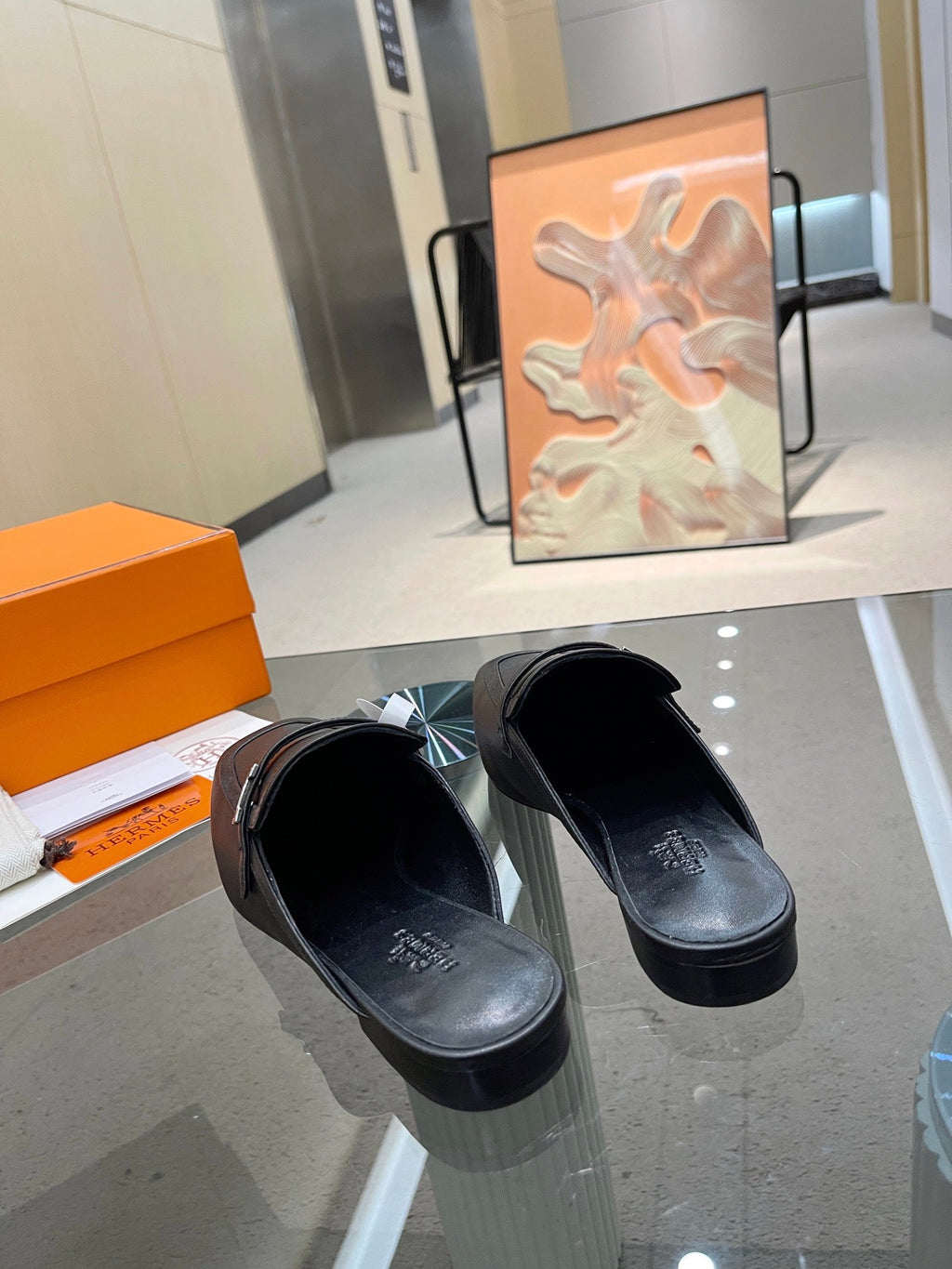 GROUPIE MULE BLACK LAMBSKIN