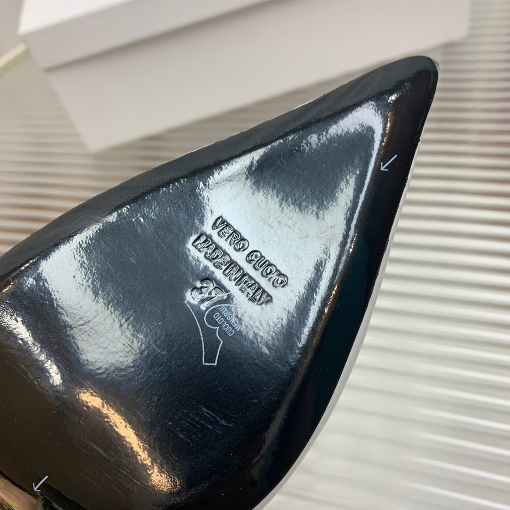 BALMAIN 25S SLINGBACK SHOES 95MM IN WHITE CALFSKIN