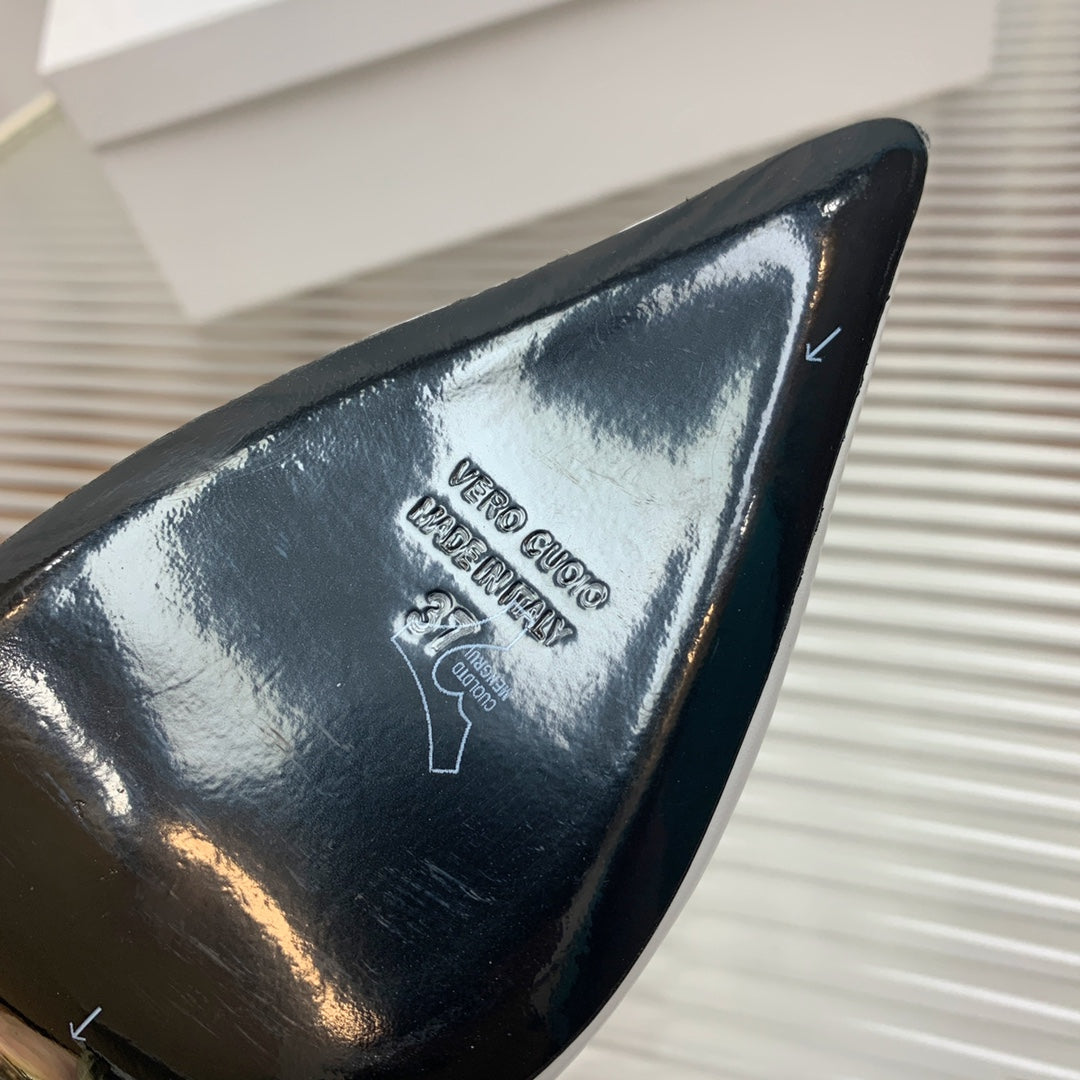 BALMAIN 25S SLINGBACK SHOES 95MM IN WHITE CALFSKIN