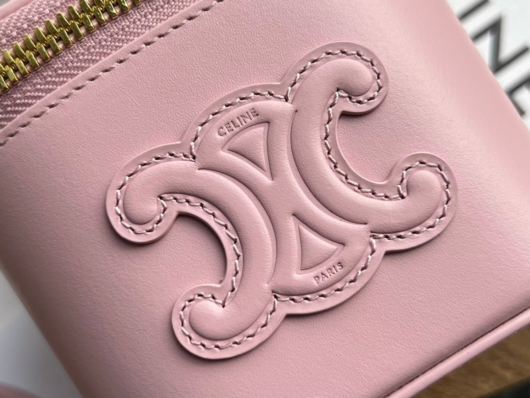 CUIR TRIPHOME 19 PINK PASTEL SMOOTH CALFSKIN BUCKET BAG