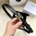 Medium Triomphe Belt 25mm Black Calfskin Ghw