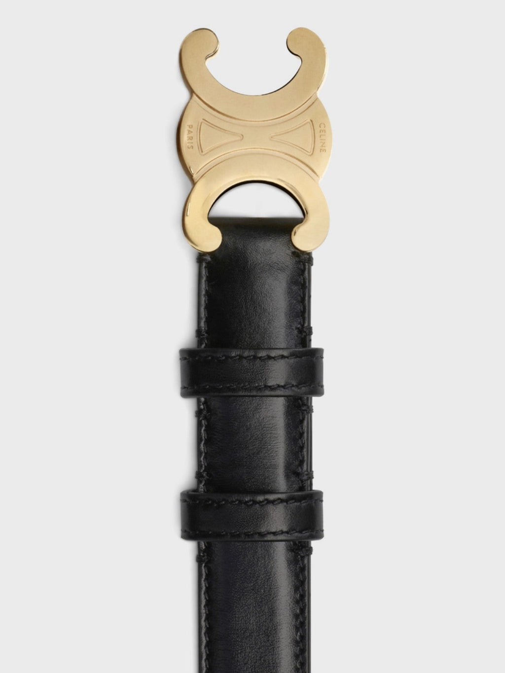 Medium Triomphe Belt 25mm Black Calfskin Ghw