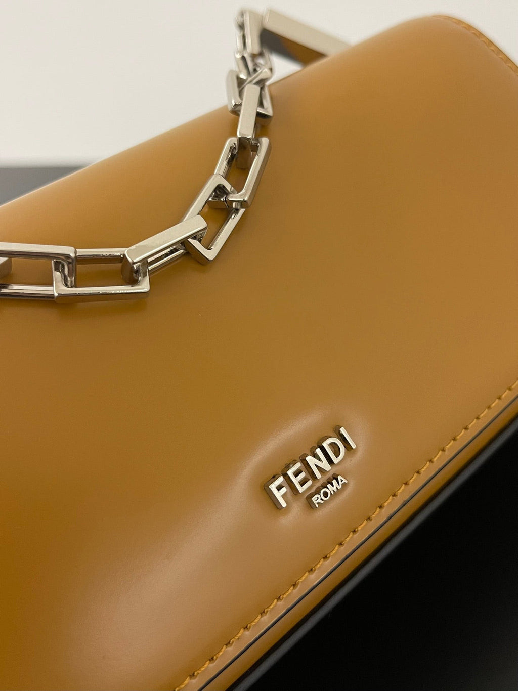 FENDI MINI FIRST SIGHT 23 BAG IN COPPER BROWN CALFSKIN WITH SILVER HARDWARE