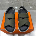 ELECTRIC SANDAL BLACK MIX DARK ARMY CALFSKIN