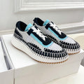 CHLOÉ NAMA SNEAKER IN BLACK MIX COLORFUL SPECIAL FABRIC