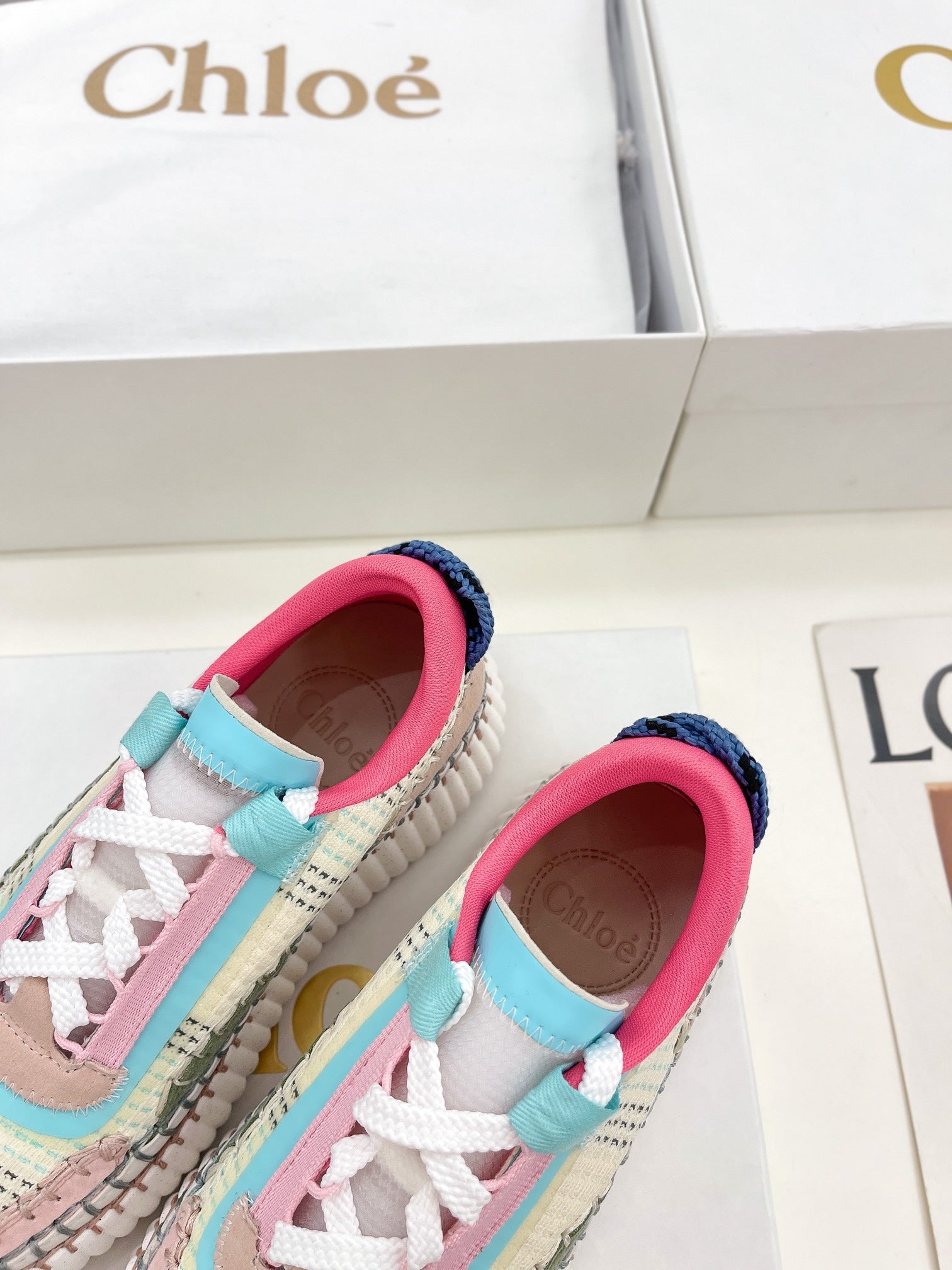CHLOÉ NAMA SNEAKER IN COLORFUL SPECIAL FABRIC