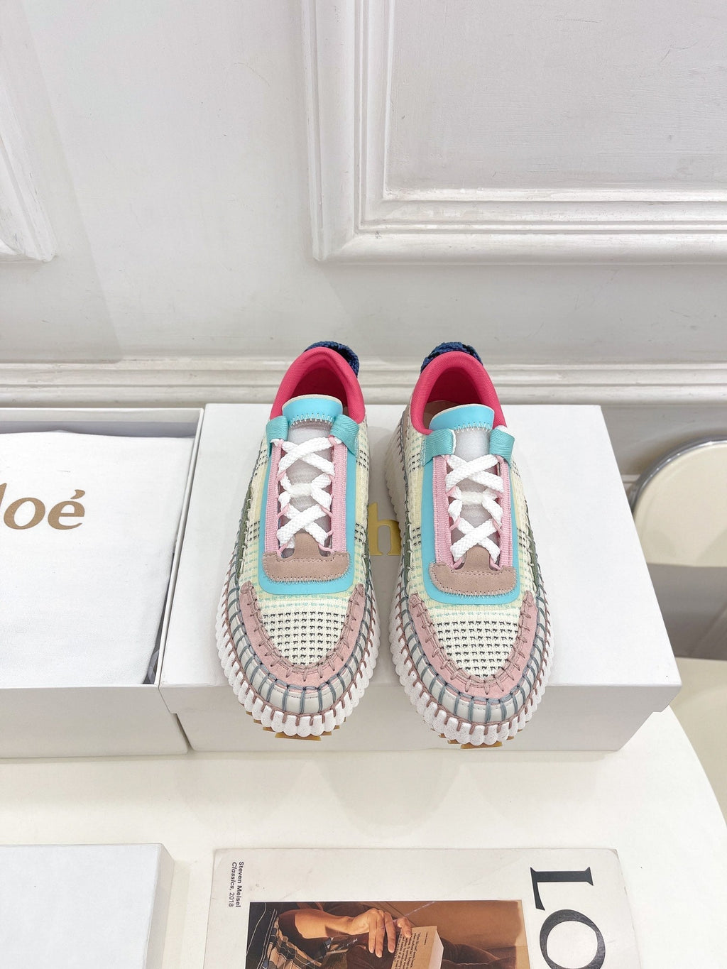 CHLOÉ NAMA SNEAKER IN COLORFUL SPECIAL FABRIC