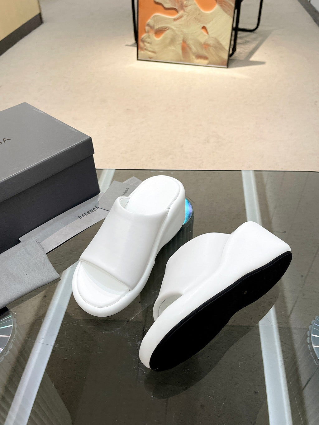 WEDGE SANDALS IN WHITE SOFT LAMBSKIN