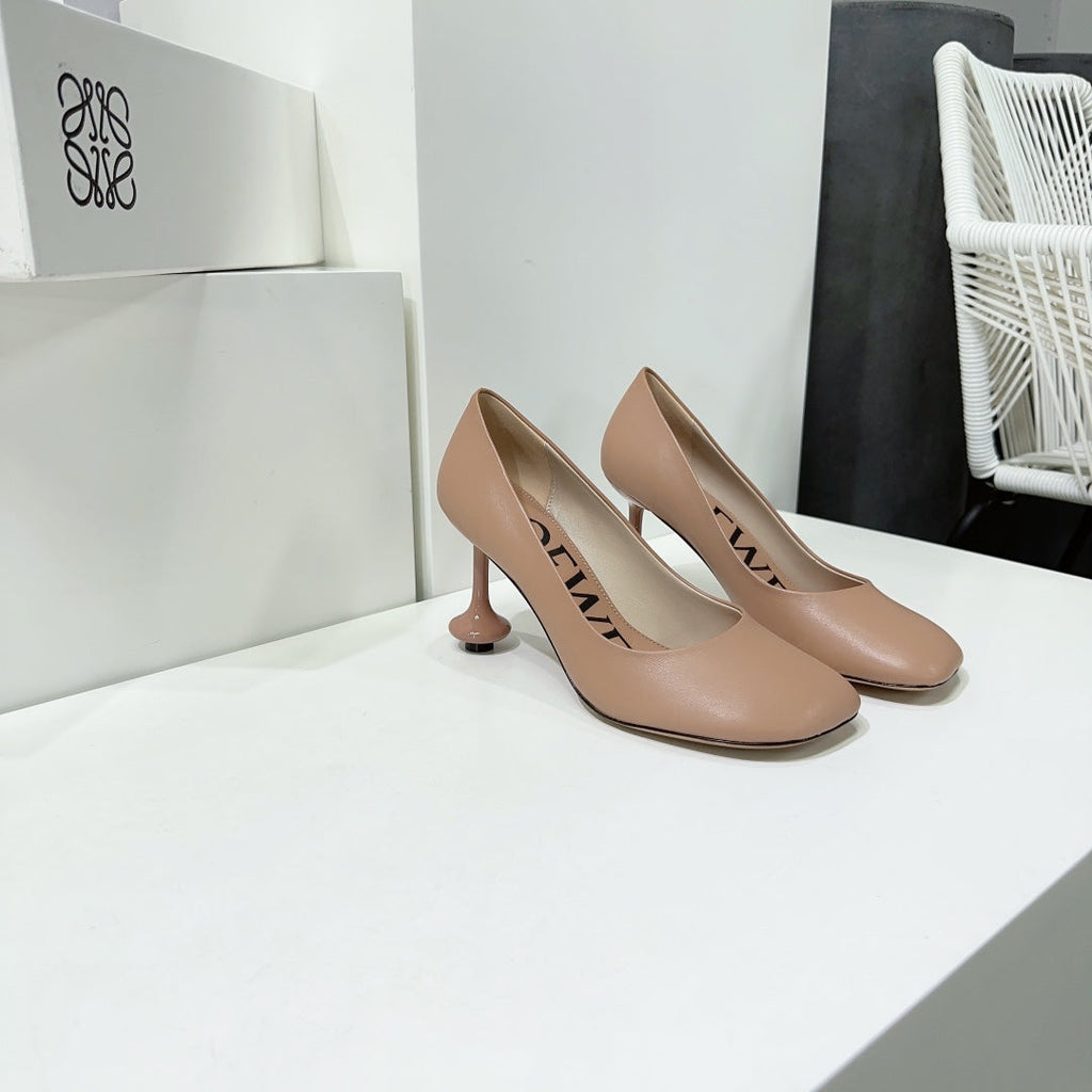 LW TOY PUMP 95 TAN CALFSKIN