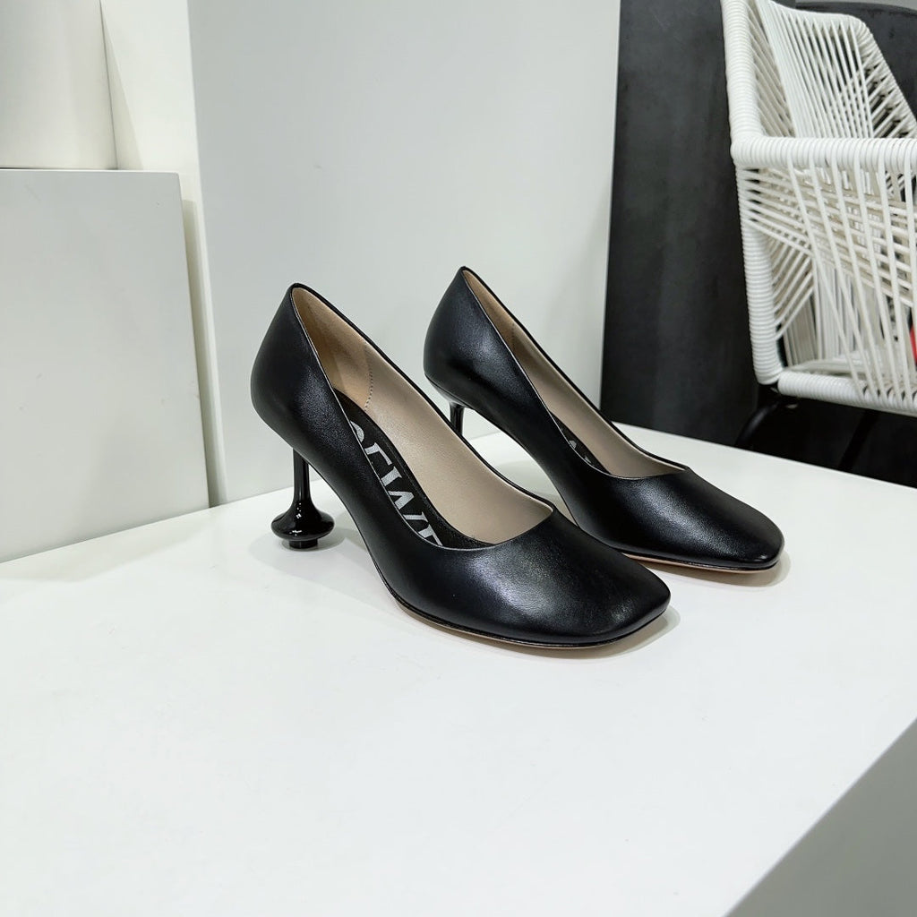 LW TOY PUMP 95 BLACK CALFSKIN