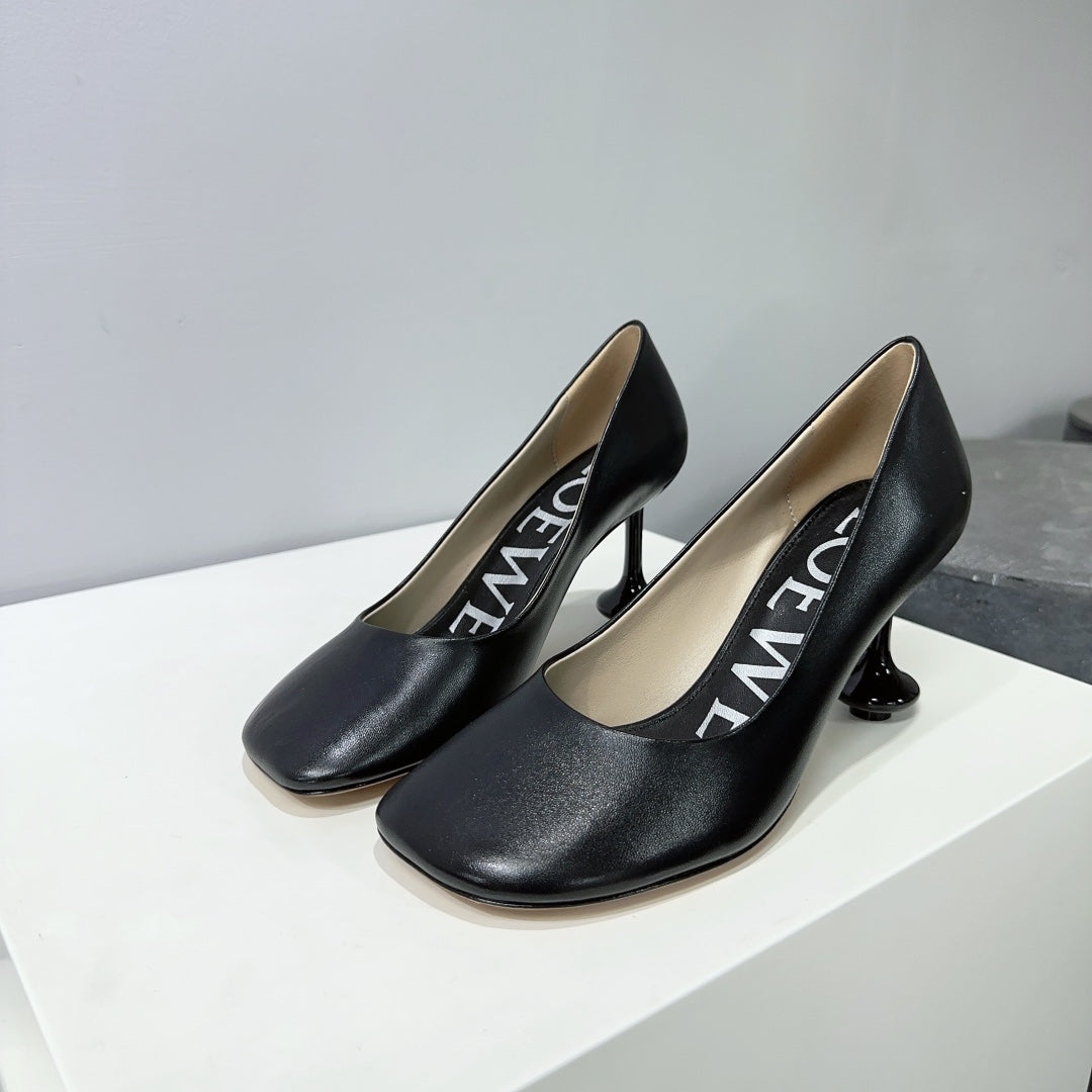 LW TOY PUMP 95 BLACK CALFSKIN