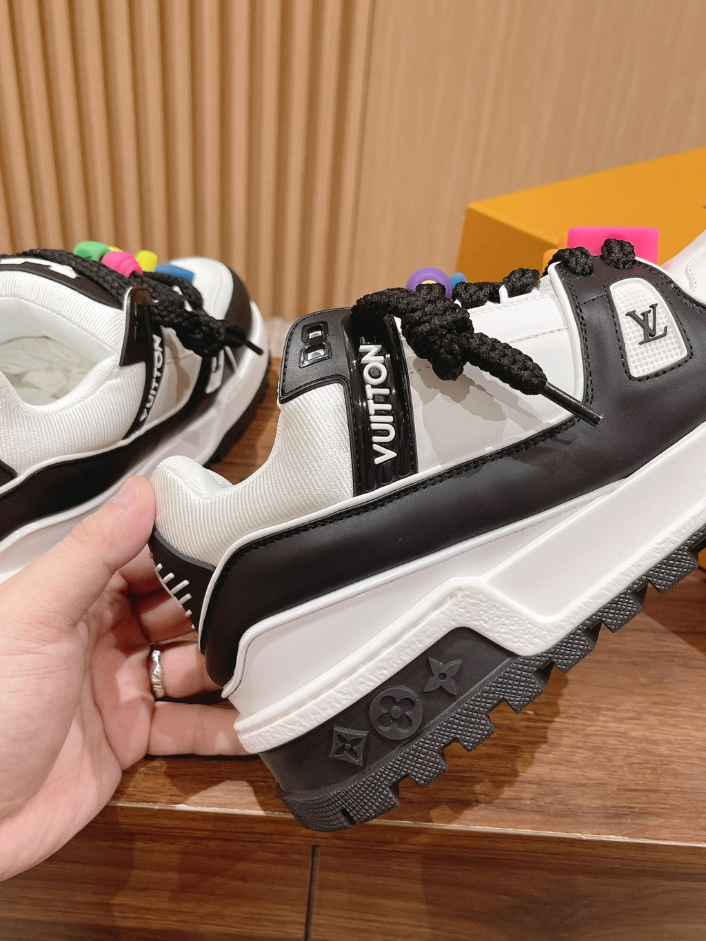 LV Trainer Maxi Sneaker White Mix Black Calfskin
