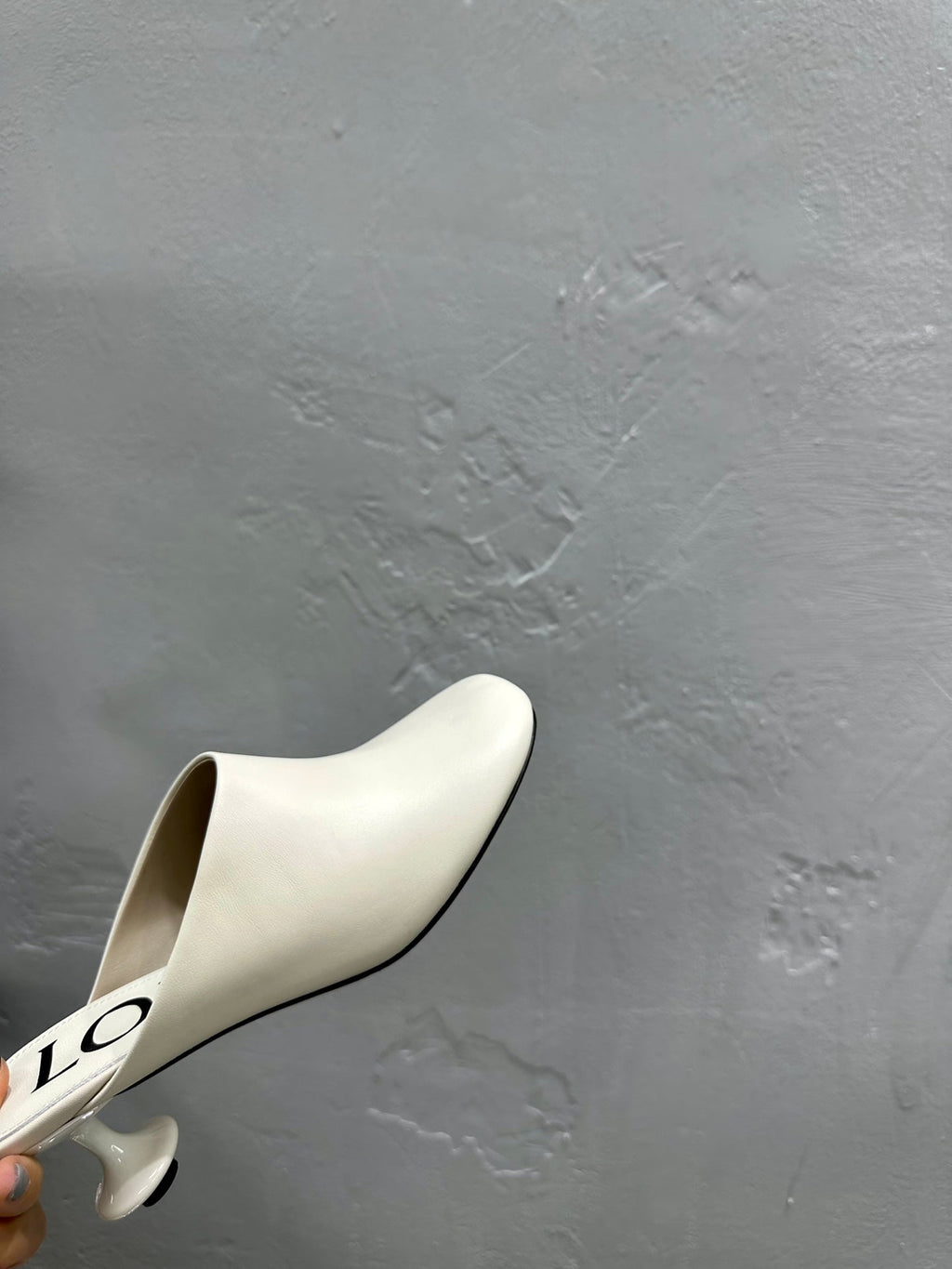 LW TOY MULE 55 WHITE CALFSKIN