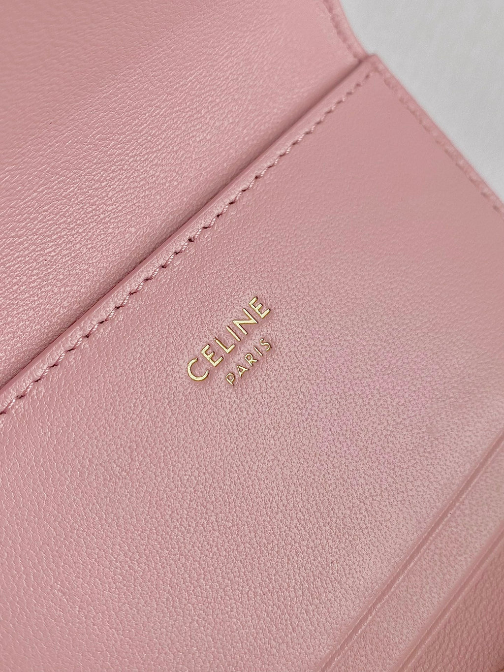 TRIOMPHE 9 WALLET TWO-IN-ONE PINK PASTEL CALFSKIN