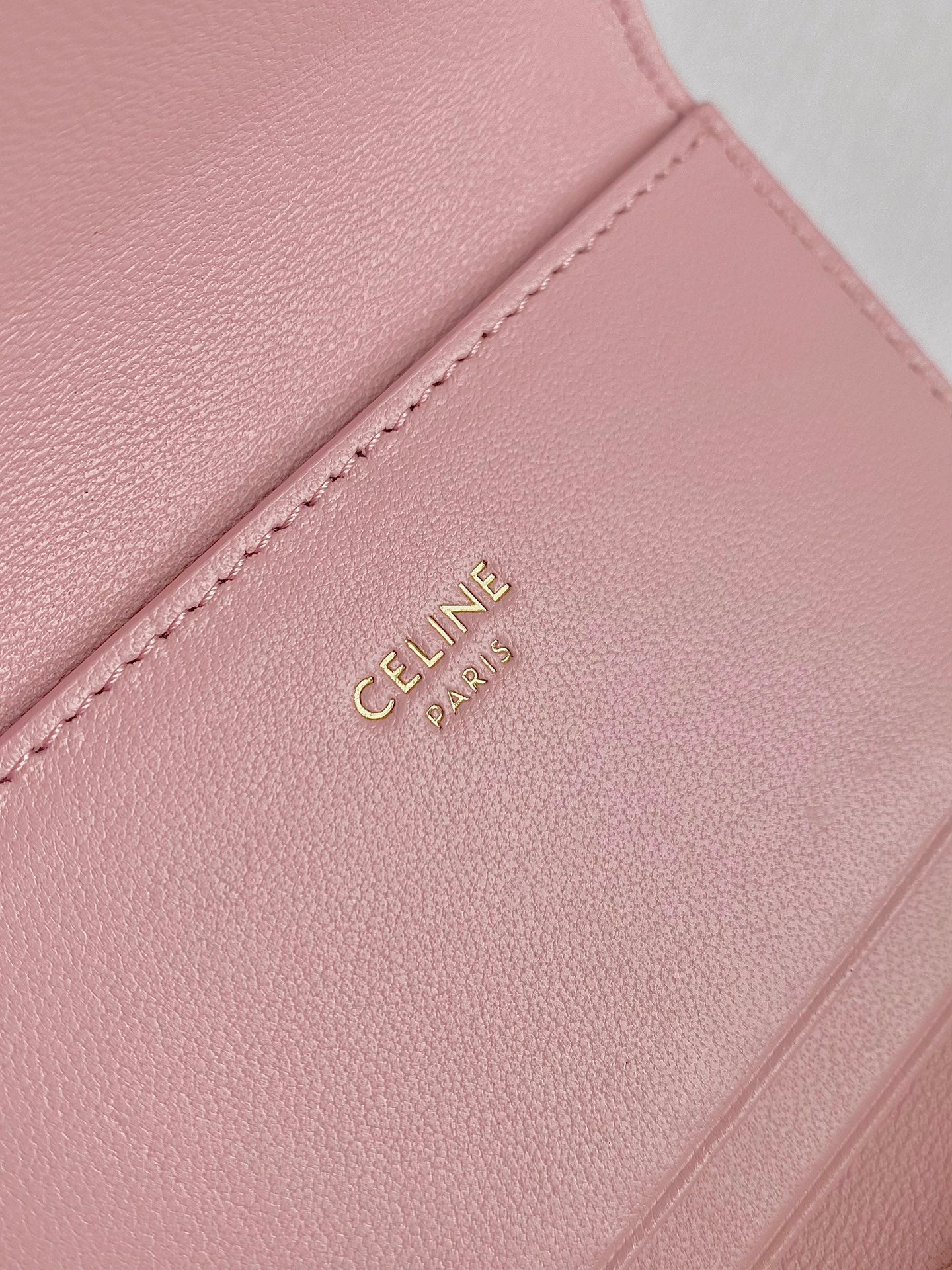 TRIOMPHE 9 WALLET TWO-IN-ONE PINK PASTEL CALFSKIN